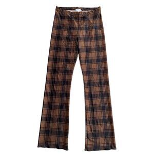 Good American Women's Size 4  Burnt Caramel & Black Plaid Disco Longline Legging